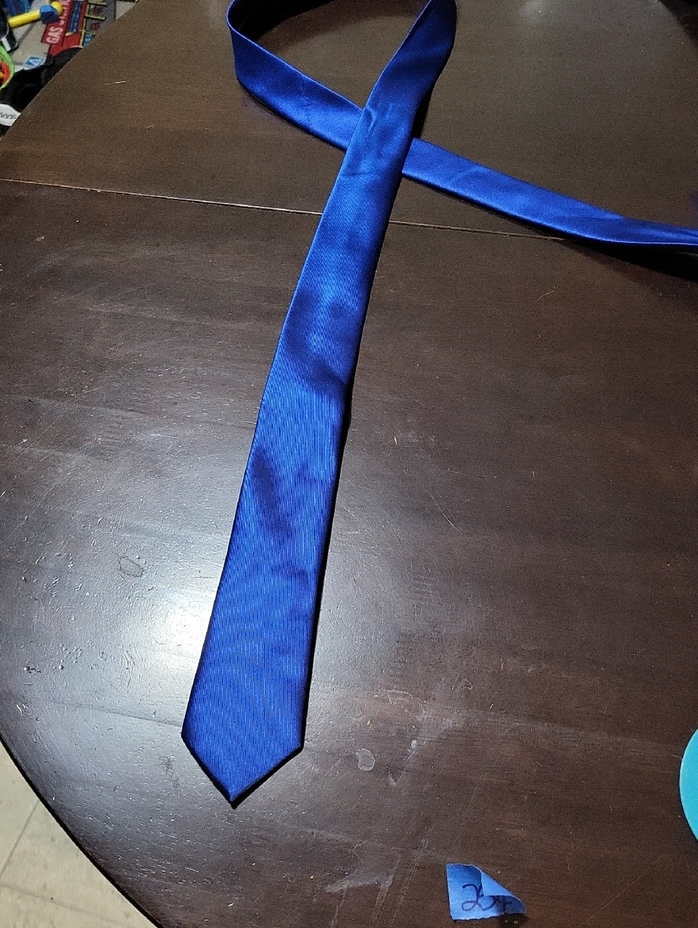le chateau Cobalt Blue Men's Satin Tie